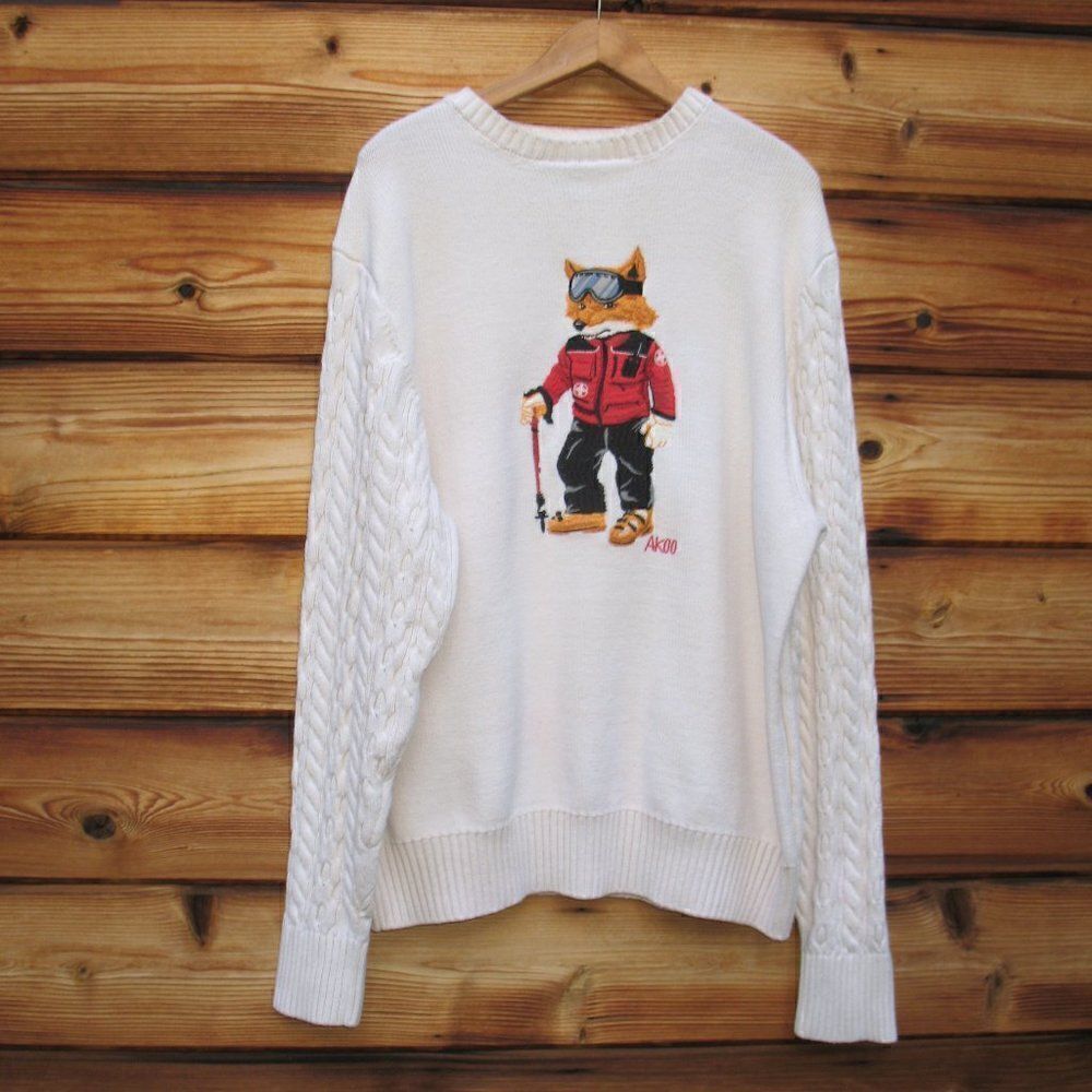 Akoo Slick Patrol Textured Knit Crew Neck Sweater